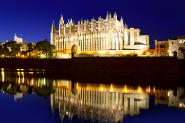 Fototapeta na wymiar Cathedral of Majorca in Palma de Mallorca Balearic islands