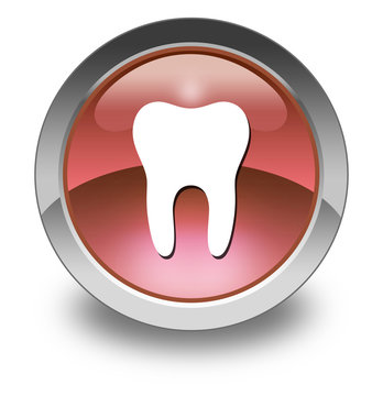 Red Glossy Pictogram "Dental Medicine / Dentistry"