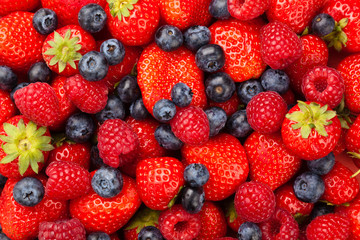 Strawberries  Blueberries and Raspberries