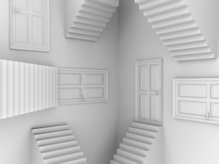 Obraz premium Stairs and doors