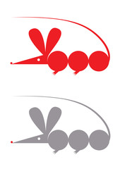 creative silhouette of mouse, vector