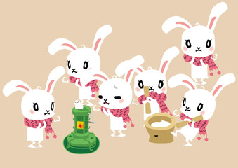 Rabbit of winter　Postcard