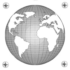 Sketch illustration of world globe © dengess