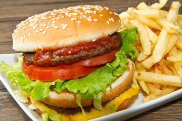hamburger with potatoes