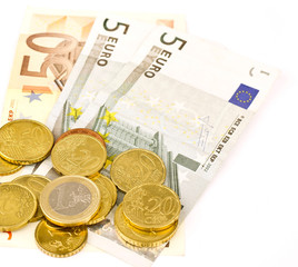 euro money coins and banknote