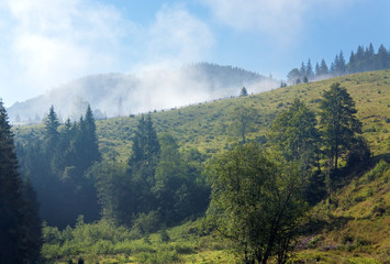 Hazy morning in mountain