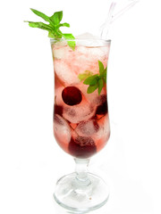 red cherry juice lemonade drink
