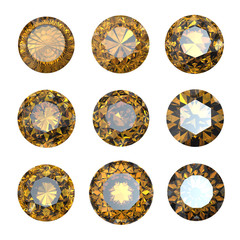 Set of round citrine
