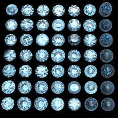 Set of round swiss blue topaz. Gemstone