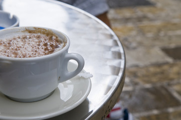 Cappuccino coffee cup outdoor