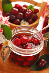 jar of cherry compote