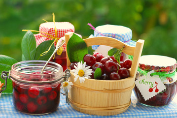 cherry preserves in the garden
