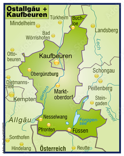 "Landkreise Ostallgäu + Kaufbeuren Variante 8" Imágenes de archivo y