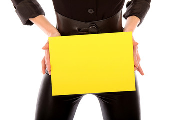 Frau mit Reklametafel