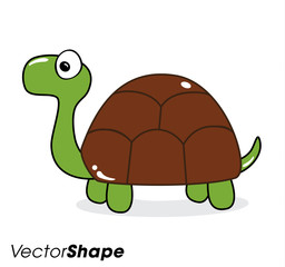 Happy little cartoon turtle vector illustration