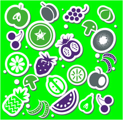 Fototapeta na wymiar Various Fruits and Vegetables sticker or background