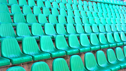 empty row plastic seat