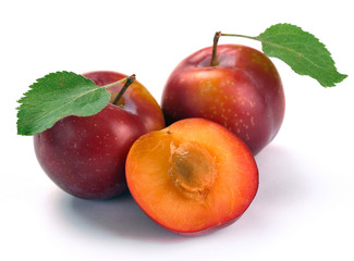 peach and a half and leaves