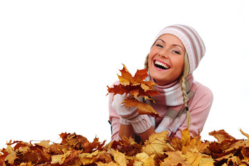autumn woman in studio