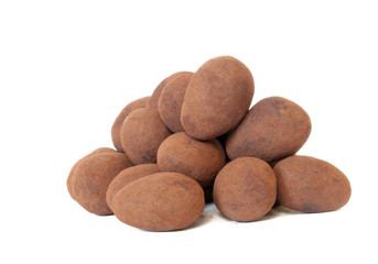 Fototapeta na wymiar chocolate truffles on white