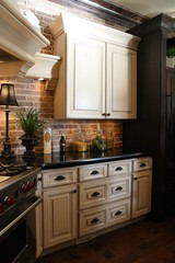 modern french style kitchen cabinetry and stove