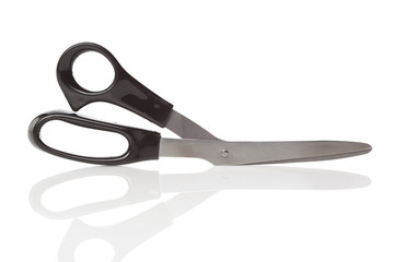 A pair of black scissors