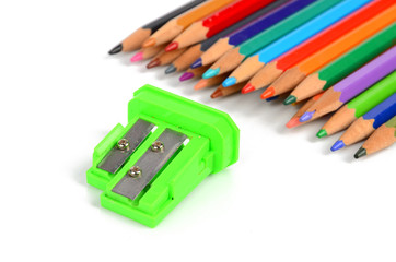 Color pencils and sharpener