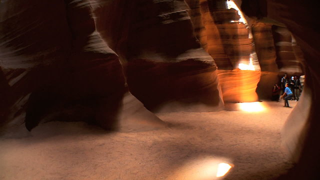 Visitors in Caverns of Antelope Canyon