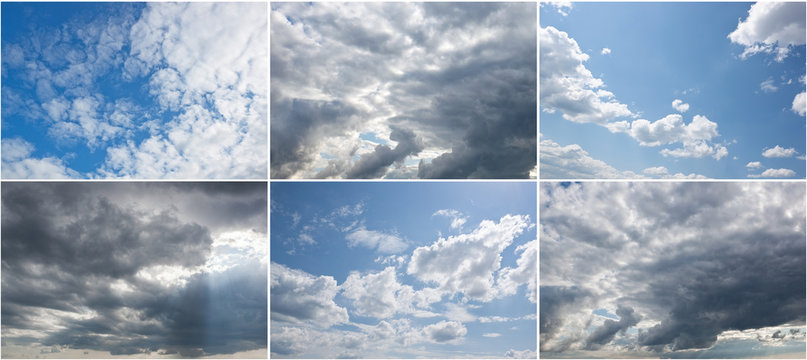 Set of cloudy sky