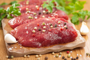 raw beef with spices