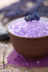 Obraz na płótnie Canvas herbal salt and lavender