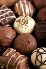 A collection of mixed chocolates.
