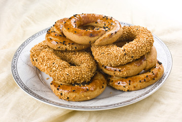 Turkish bagels with sesame