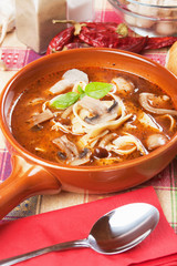 Mushroom and noodle soup