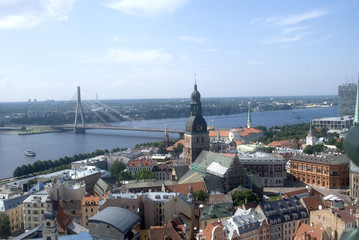 River Daugava and the Cathedral, Riga, Latvia