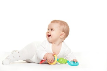 Baby girl isolated on white background