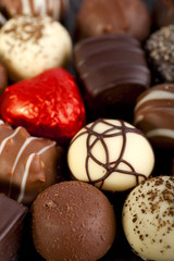 A collection of mixed chocolates.