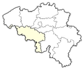 Obraz na płótnie Canvas Political map of Belgium