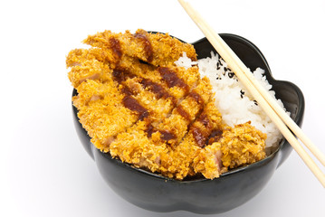 rice with fried chicken