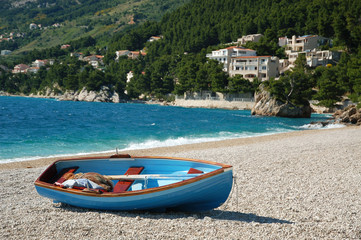 The boat lying on a beach, Croatia