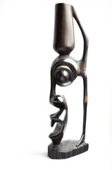 Litte indian statue on white background