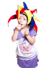 The little girl in the clown hat