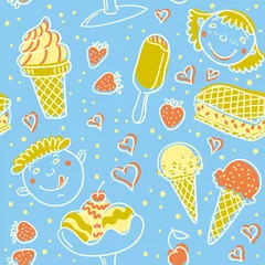 Meubelstickers Ice Cream Pattern. © linoka