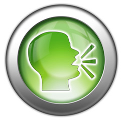 Green glossy 3D effect button 