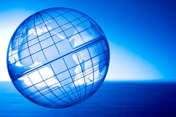 Blue globe showing Africa