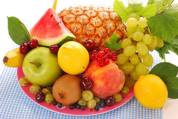 plate with fruits