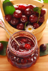 jar of cherry confiture