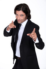 Businessman pointing