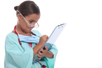 Child dressed as a surgeon
