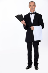 Waiter with menus
